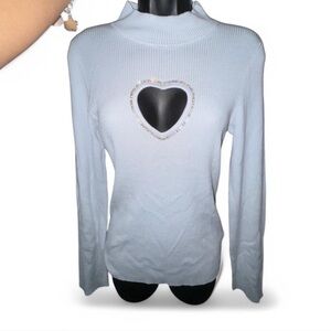 Guess Long Sleeve Heart Cut Out Blouse